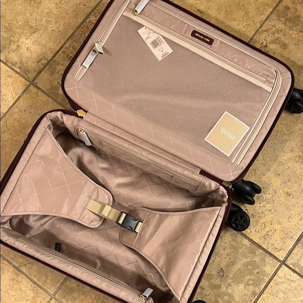 Michael Kors Patterned Burgundy Luggage Set - Picture 5 of 6